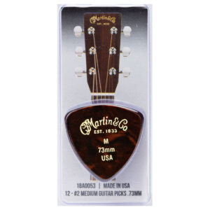 Martin - Celluloid Guitar Picks - 346 Shape - Medium - 0.73mm - Tortoiseshell - 12 Pack