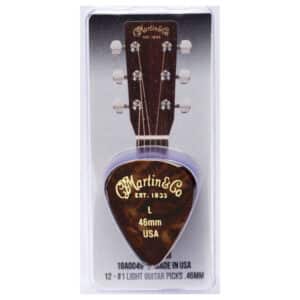 Martin - Celluloid Guitar Picks - 351 Shape - Light - 0.46mm - Tortoiseshell - 12 Pack