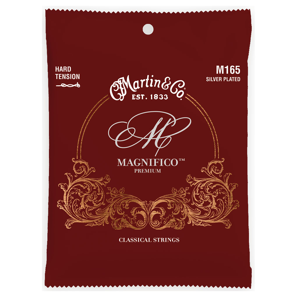 Classical Guitar Strings – Martin M165 – Magnifico Premium – Nylon – Silver Plated Copper – Hard Tension – Tie End 1