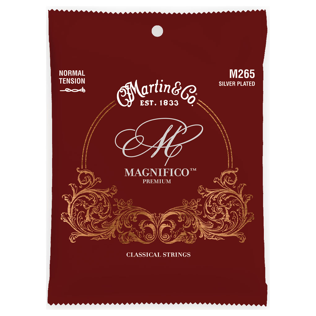 Classical Guitar Strings – Martin M265 – Magnifico Premium – Nylon – Silver Plated Copper – Normal Tension – Tie End 1