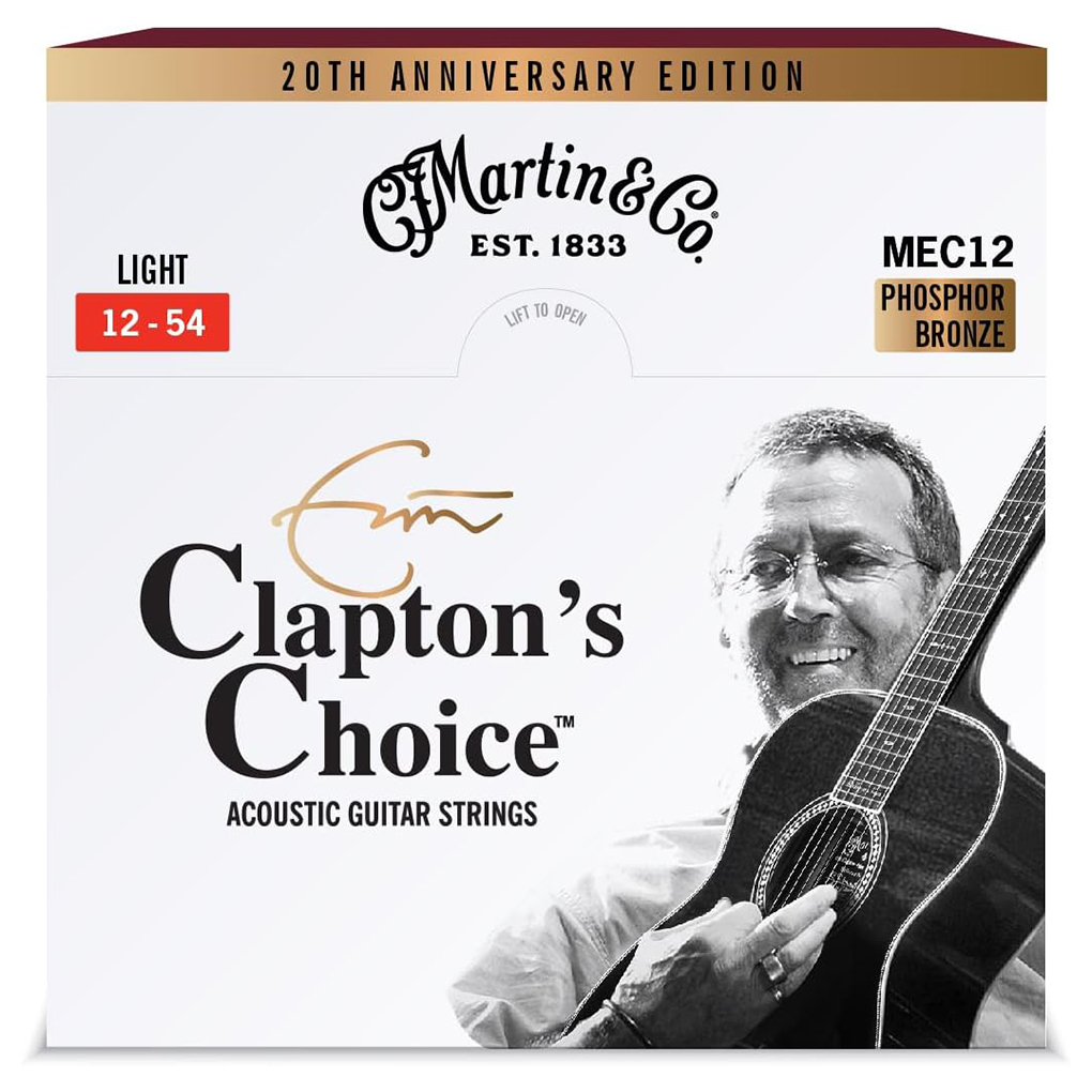 Acoustic Guitar Strings – Martin MEC12LTD20 – Eric Clapton Signature Strings – Clapton’s Choice – 20th Anniversary Limited Edition – Phosphor Bronze – Light – 12-54 1