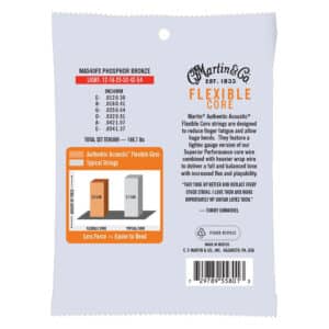 Acoustic Guitar Strings – Martin MA540FX – Authentic Acoustic Flexible Core – Tommy Emmanuel Signature – Phosphor Bronze – Light – 12-54 2