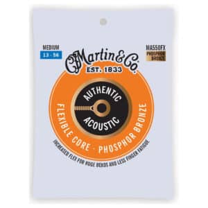 Acoustic Guitar Strings – Martin MA550FX – Authentic Acoustic Flexible Core – Phosphor Bronze – Medium – 13-56 1