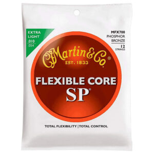 Acoustic Guitar Strings - Martin MFX700 - 12 String - Flexible Core Superior Performance SP - Phosphor Bronze - Extra Light - 10-54