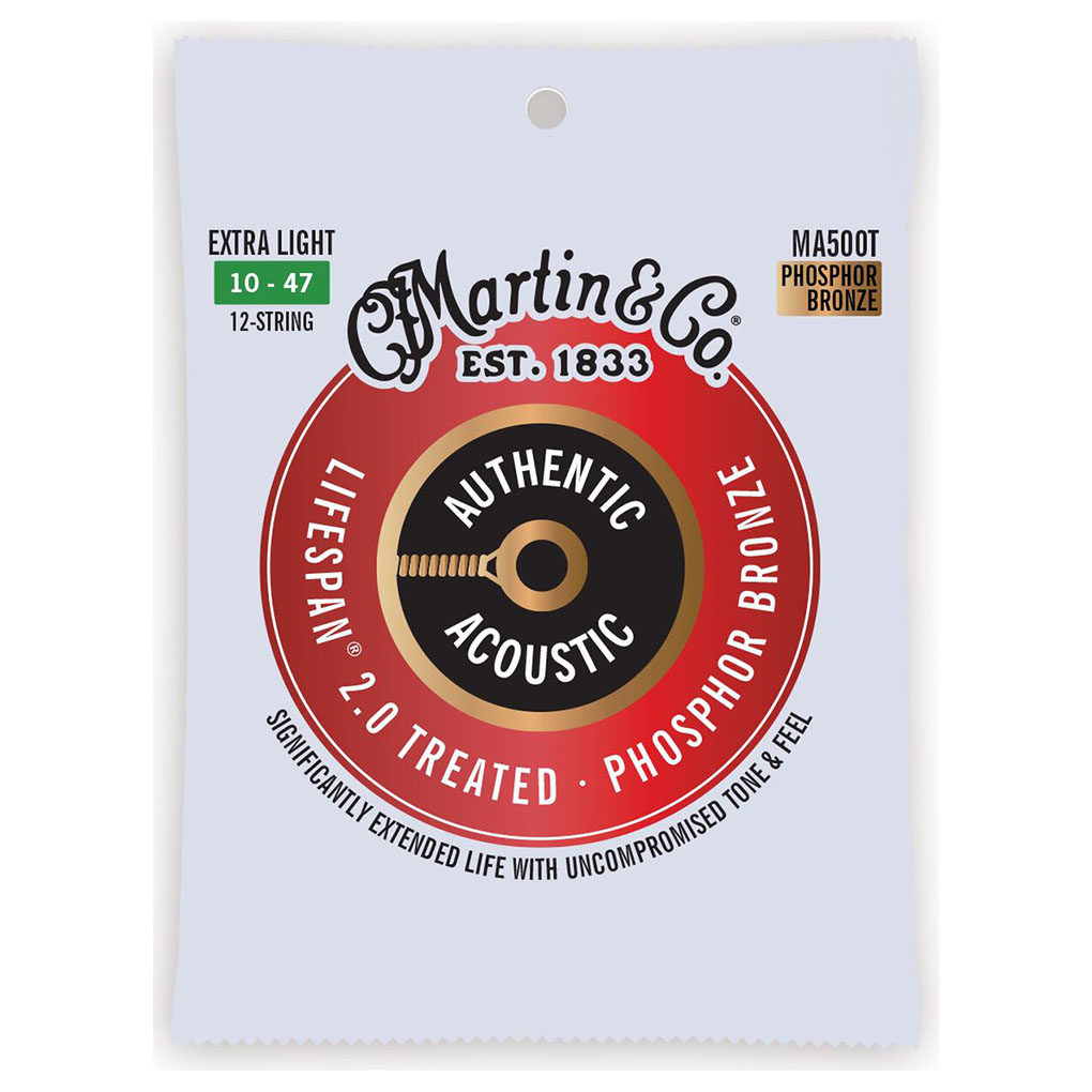 Acoustic Guitar Strings – Martin MA500T – 12 String – Authentic Acoustic Lifespan 2