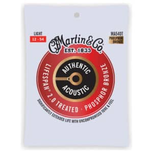 Acoustic Guitar Strings - Martin MA540T - Authentic Acoustic Lifespan 2.0 Treated - Phosphor Bronze - Light - 12-54