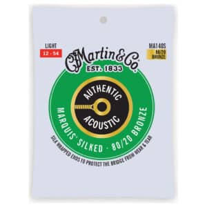 Acoustic Guitar Strings - Martin MA140S - Authentic Acoustic Marquis Silked - 80/20 Bronze - Light - 12-54
