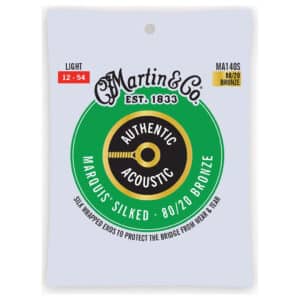 Acoustic Guitar Strings - Martin MA140S - Authentic Acoustic Marquis Silked - 80/20 Bronze - Light - 12-54