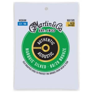 Acoustic Guitar Strings – Martin MA150S – Authentic Acoustic Marquis Silked – 80/20 Bronze – Medium – 13-56 1