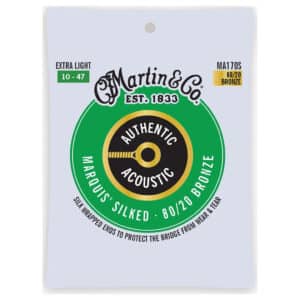 Acoustic Guitar Strings - Martin MA170S - Authentic Acoustic Marquis Silked - 80/20 Bronze - Extra Light - 10-47