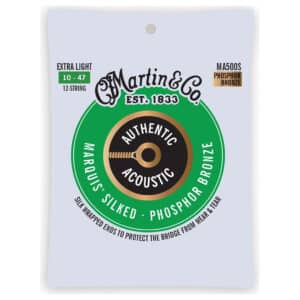 Acoustic Guitar Strings - Martin MA500S - 12 String - Authentic Acoustic Marquis Silked - Phosphor Bronze - Extra Light - 10-47