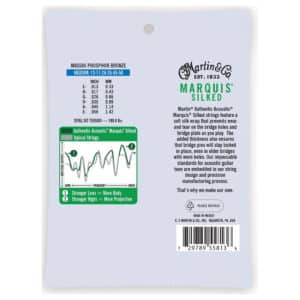 Acoustic Guitar Strings – Martin MA550S – Authentic Acoustic Marquis Silked – Phosphor Bronze – Medium – 13-56 2