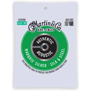 Acoustic Guitar Strings - Martin MA130S - Authentic Acoustic Marquis Silked - Silk & Steel - Custom - 11.5-47