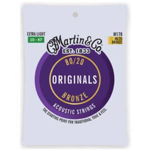 Acoustic Guitar Strings - Martin M170 - Originals - 80/20 Bronze - Extra Light - 10-47