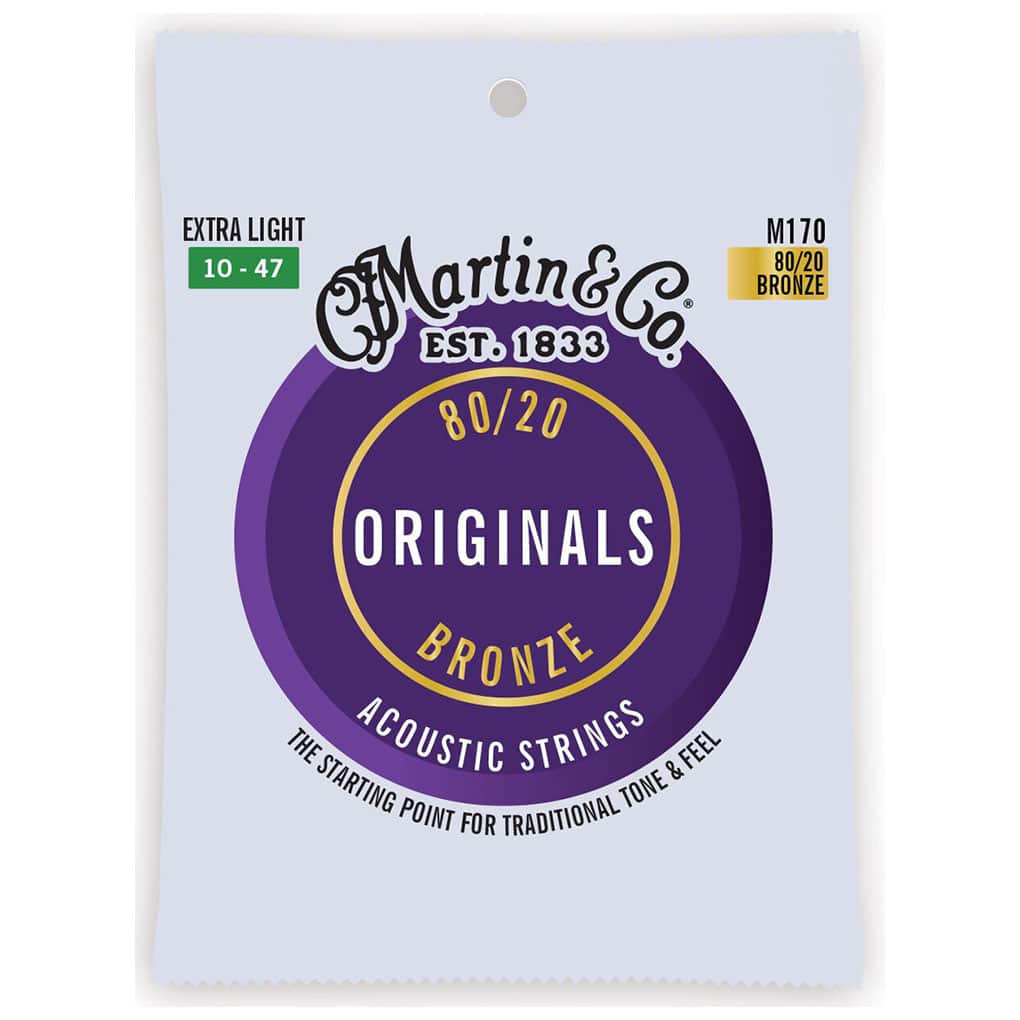 Acoustic Guitar Strings – Martin M170 – Originals – 80/20 Bronze – Extra Light – 10-47 1