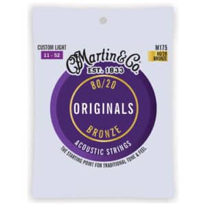 Acoustic Guitar Strings - Martin M175 - Originals - 80/20 Bronze - Custom Light - 11-52