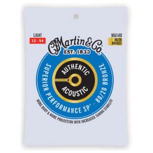 Acoustic Guitar Strings - Martin MA140 - Authentic Acoustic Superior Performance SP - 80/20 Bronze - Light - 12-54