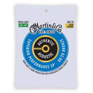 Acoustic Guitar Strings – Martin MA170 – Authentic Acoustic Superior Performance SP – 80/20 Bronze – Extra Light – 10-47 1