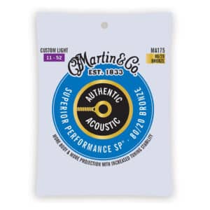 Acoustic Guitar Strings - Martin MA175 - Authentic Acoustic Superior Performance SP - 80/20 Bronze - Custom Light - 11-52