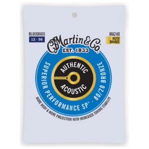 Acoustic Guitar Strings – Martin MA240 – Authentic Acoustic Superior Performance SP – 80/20 Bronze – Bluegrass – 12-56 1