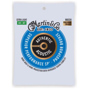 Acoustic Guitar Strings – Martin MA530 – Authentic Acoustic Superior Performance SP – Phosphor Bronze – Extra Light – 10-47 1