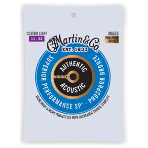 Acoustic Guitar Strings - Martin MA535 - Authentic Acoustic Superior Performance SP - Phosphor Bronze - Custom Light - 11-52