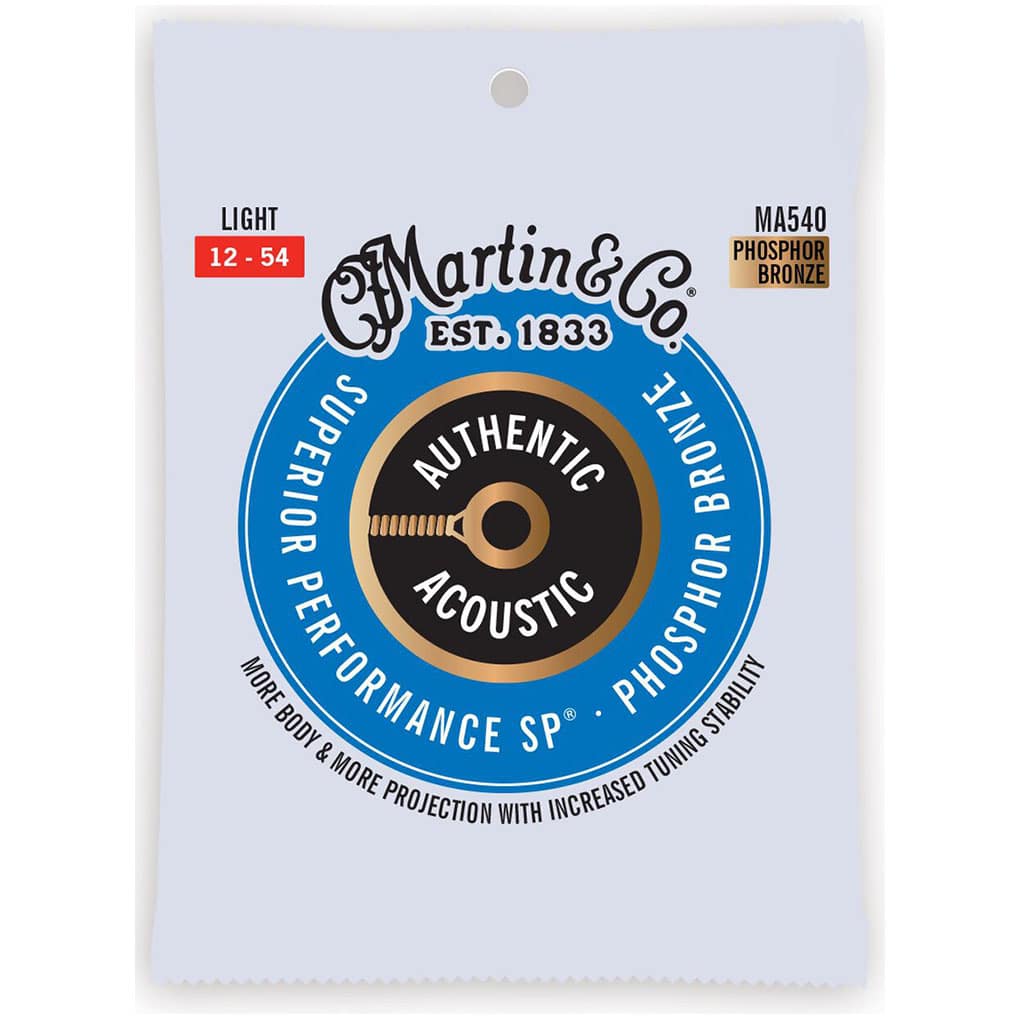Acoustic Guitar Strings – Martin MA540 – Authentic Acoustic Superior Performance SP – Phosphor Bronze – Light – 12-54 1