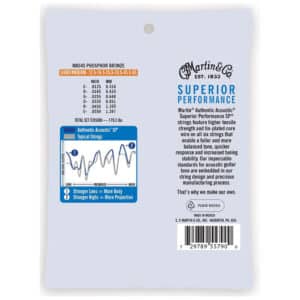 Acoustic Guitar Strings – Martin MA545 – Authentic Acoustic Superior Performance SP – Phosphor Bronze – Light/Medium – 12