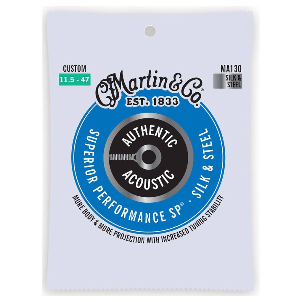 Acoustic Guitar Strings – Martin MA130 – Authentic Acoustic Superior Performance SP – Silk & Steel – Custom – 11