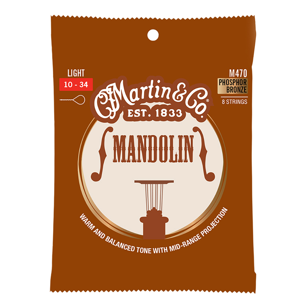 Mandolin Strings – Martin M470 – Phosphor Bronze – Light – 10-34 – Loop End 1