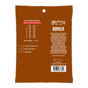 Mandolin Strings – Martin M470 – Phosphor Bronze – Light – 10-34 – Loop End 2