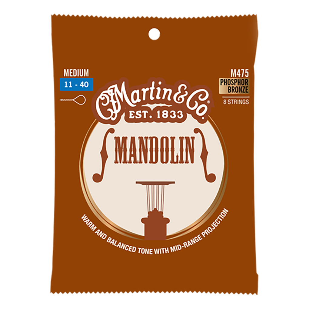 Mandolin Strings – Martin M475 – Phosphor Bronze – Medium – 11-40 – Loop End 1