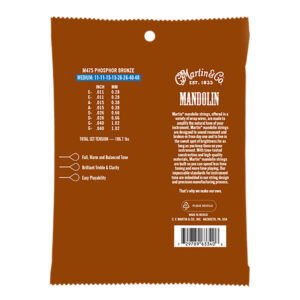 Mandolin Strings – Martin M475 – Phosphor Bronze – Medium – 11-40 – Loop End 2