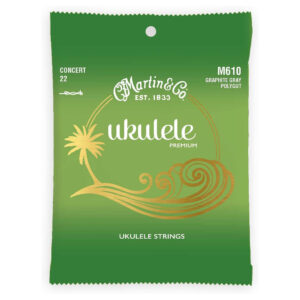 Premium Ukulele Strings - Martin M610 - Graphite Gray Polygut - Concert Set - GCEA High G Tuning