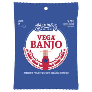 Vega Banjo Strings – Martin V700 – 5-String Banjo – Nickel Wound – Light – 9-20 – Loop End 1
