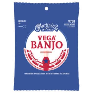 Vega Banjo Strings - Martin V730 - 5-String Banjo - Nickel Wound - Medium - 10-23 - Loop End