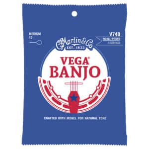 Vega Banjo Strings - Martin V740 - 5-String Banjo - Monel - Nickel/Copper - Medium - 10-23 - Loop End