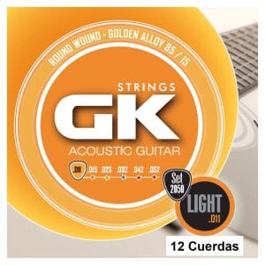 Medina Artigas - GK Acoustic Guitar Strings - 2050/12 - Light - 11-52 - For 12 String Guitar - Round Wound - 85/15 Golden Alloy