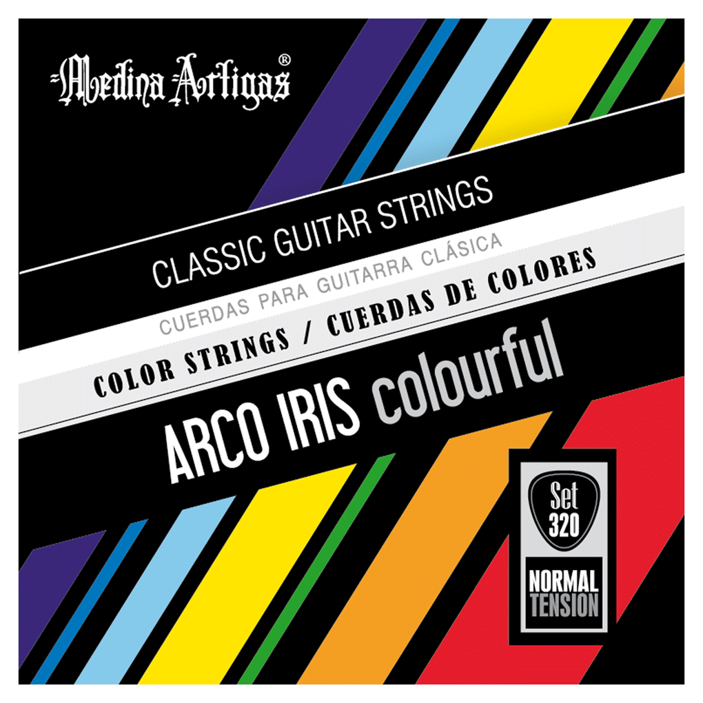 Medina Artigas – Arco Iris Colourful Classical Guitar Strings – 320 – Coloured Strings – Normal Tension 1