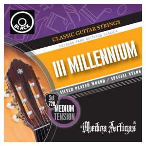 Medina Artigas - III Millennium Series Classical Guitar Strings - 720B Black - Medium Tension