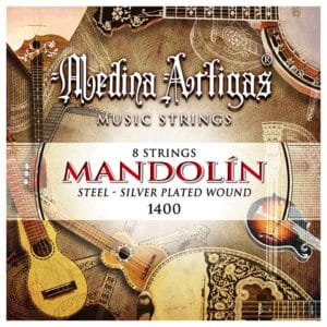 Mandolin Strings - Medina Artigas 1400 - Steel - Silverplated Wound - Loop End