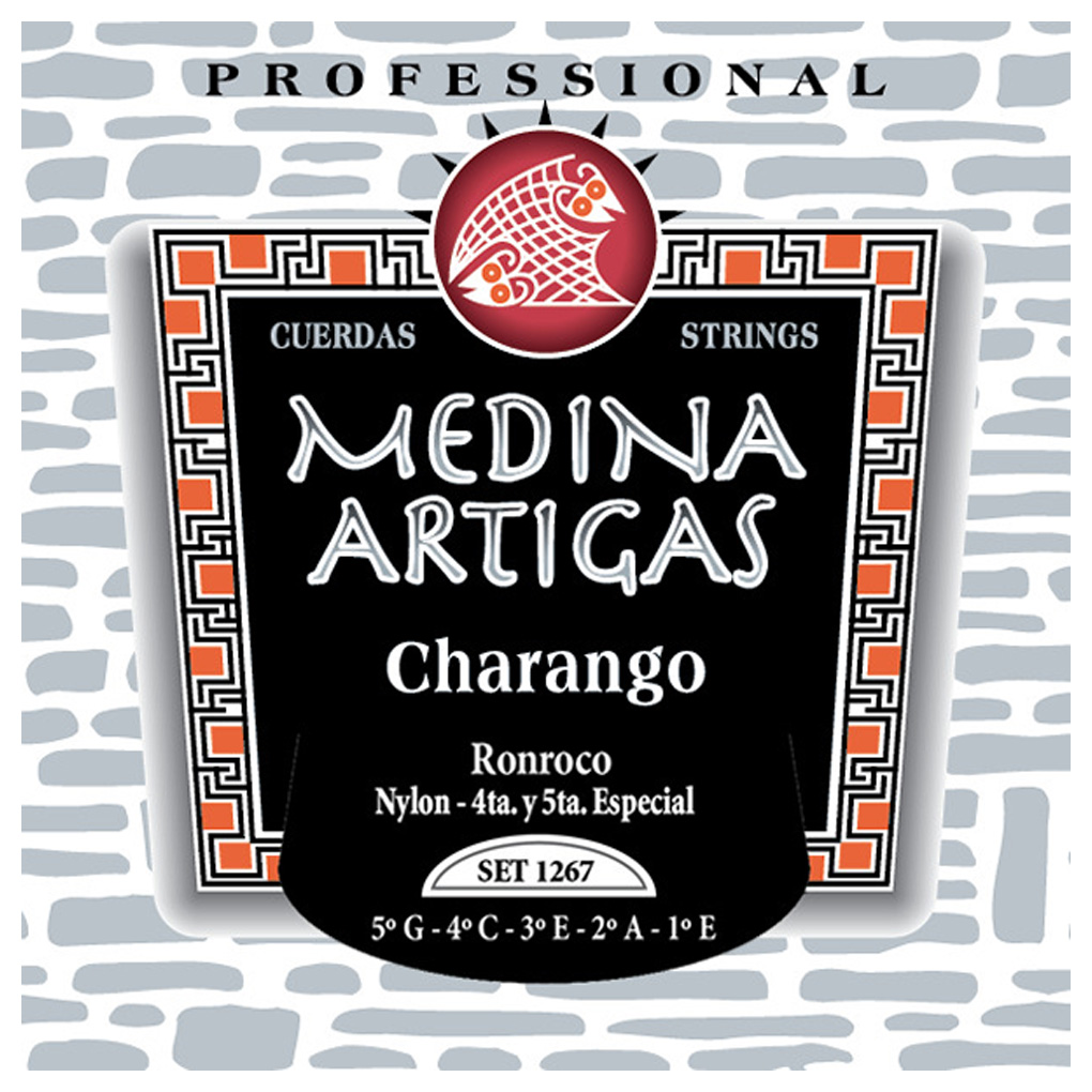 Medina Artigas Ronroco Strings – 1267 – Bolivian GCEAE Tuning – Clear Nylon with Special Wound 4th & 5th – 480mm Scale 1
