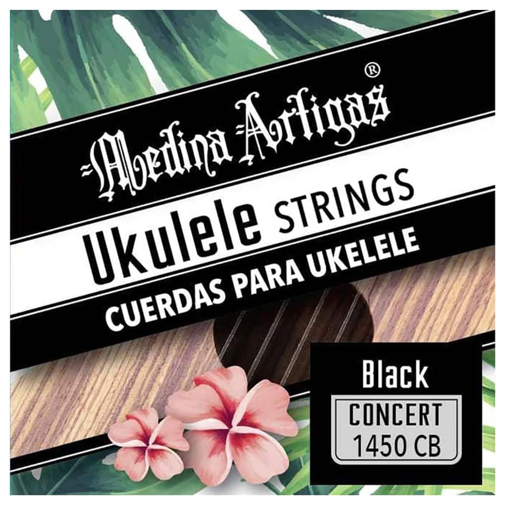 Ukulele Strings – Medina Artigas 1450CB – Black Nylon – Concert Set – GCEA High G Tuning 1