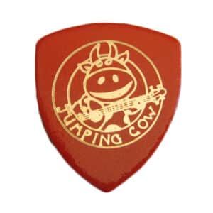 Jumping Cow - Leather Pick - For Ukulele & Banjo - Orange - Slim - Single Pick