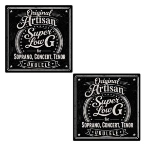 Original Artisan Super Low G - 2 x Low Noise Squeak Free Polished Wound Low G Single 4th - Soprano Concert Tenor
