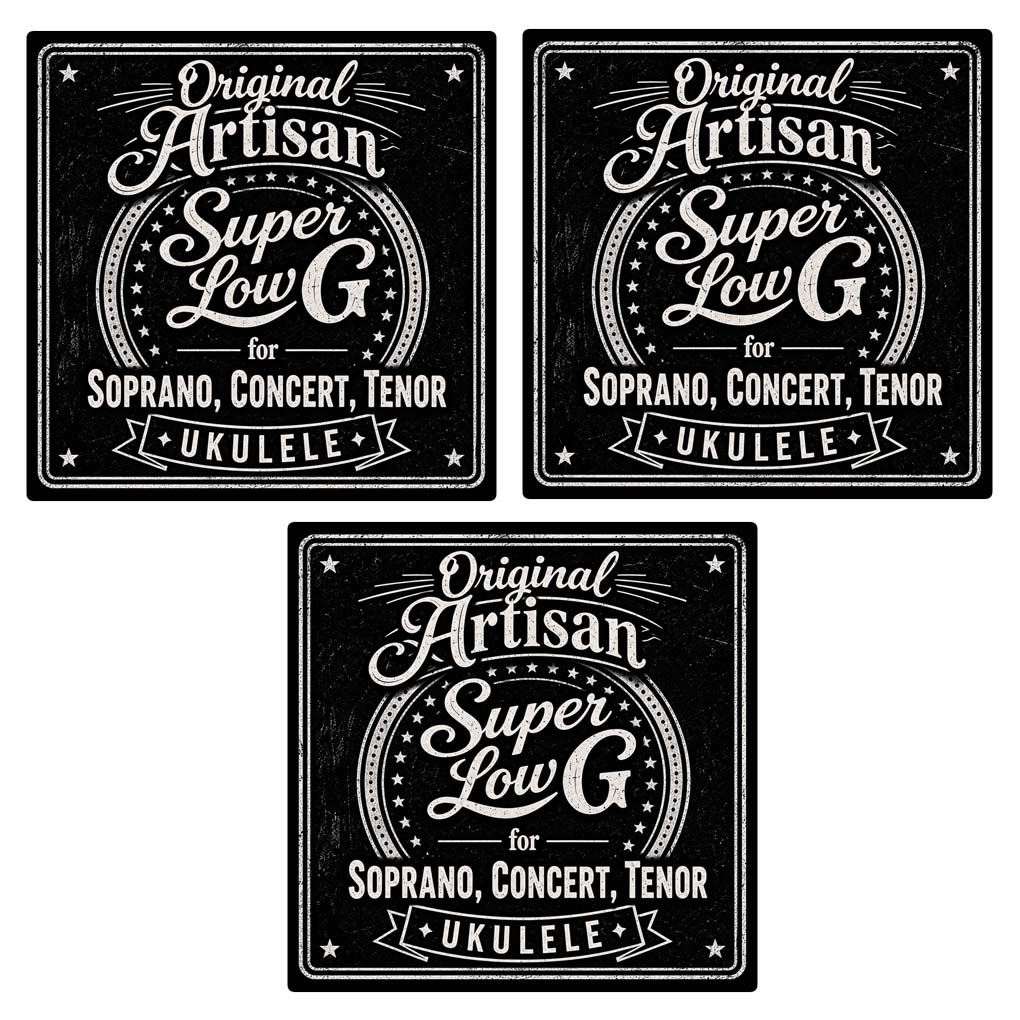 Original Artisan Super Low G – 3 x Low Noise Squeak Free Polished Wound Low G Single 4th – Soprano Concert Tenor 1