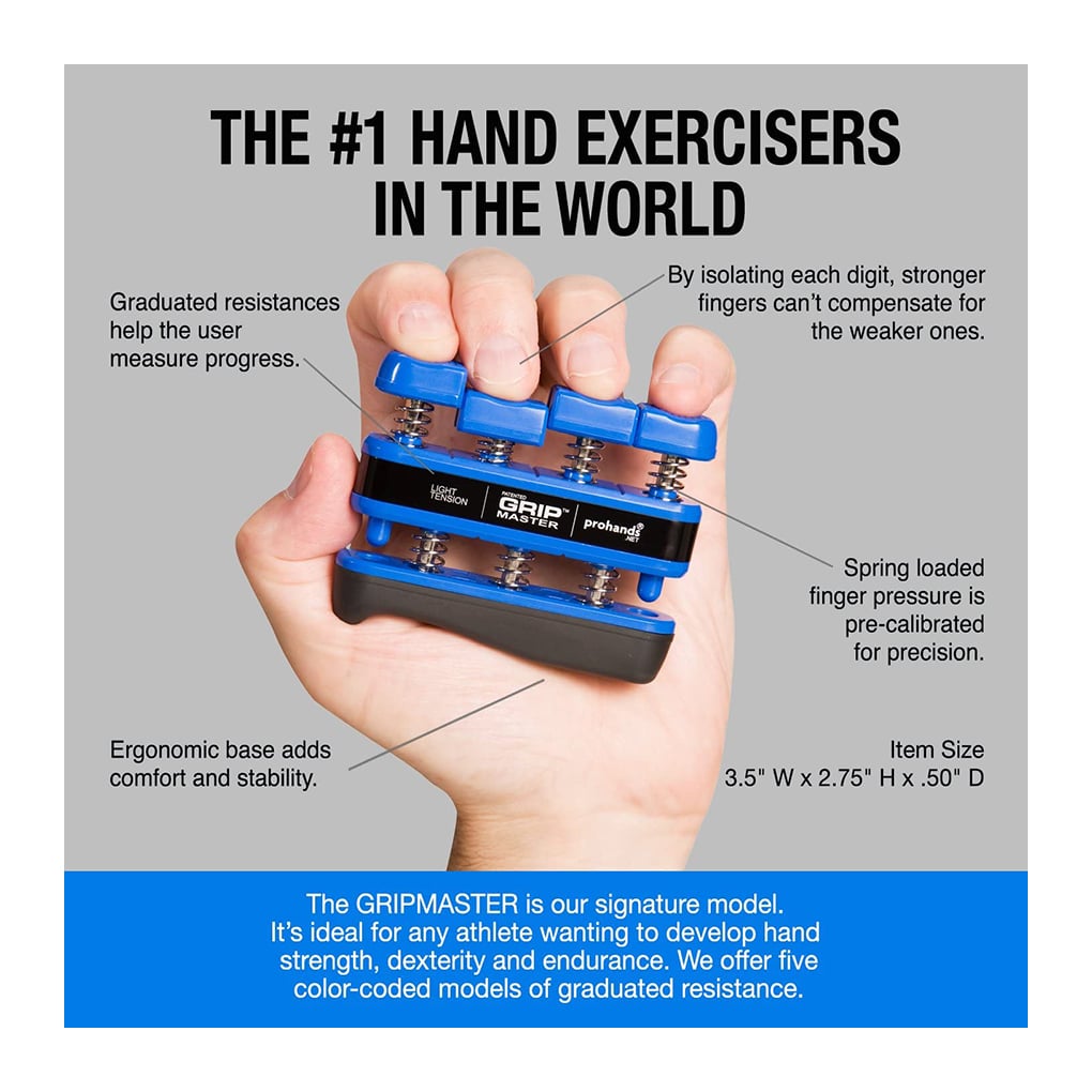 ProHands – Grip Master – Hand Exerciser – Light Tension – 5lbs Per Finger 3