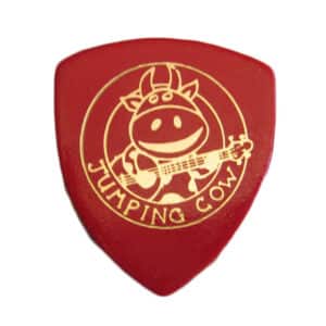 Jumping Cow - Leather Pick - For Ukulele & Banjo - Red - Slim - Single Pick