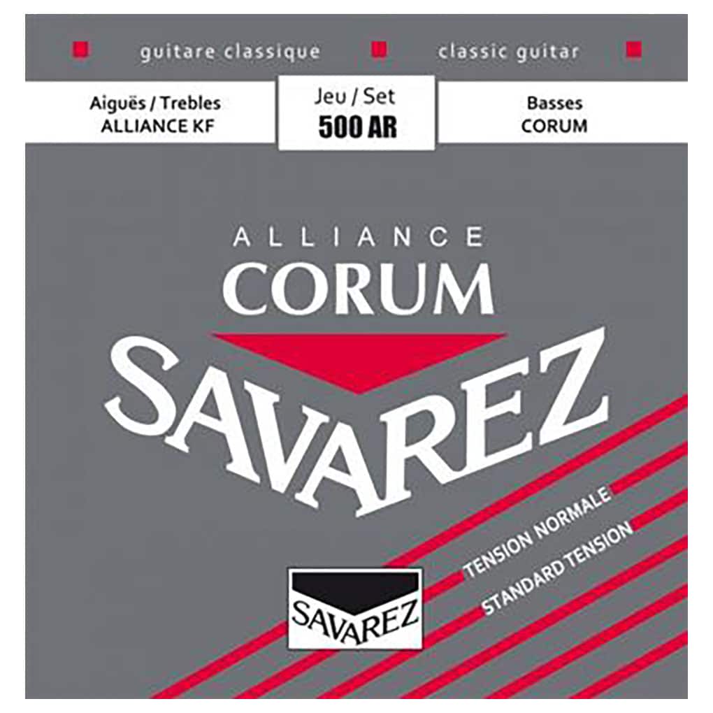 Classical Guitar Strings – Savarez 500AR – Alliance Corum – Fluorocarbon – Silver Plated Copper – Standard Tension 1