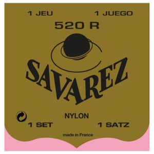 Classical Guitar Strings - Savarez 520R - Red Card - Rectified Nylon - Silver Plated Copper - Normal Tension